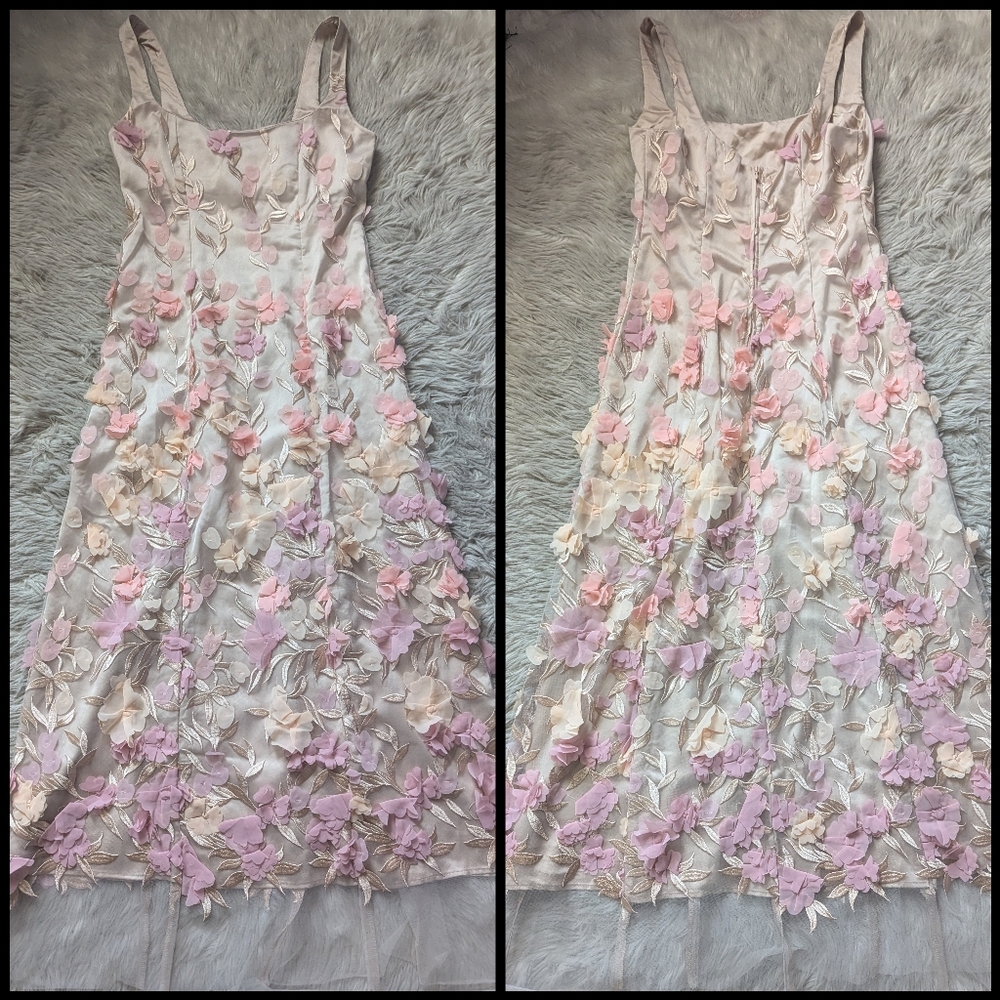 NWOT Show Me Your Mumu Stephanie Dress in Champagne 3D Floral - Picture 4 of 14